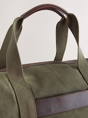 Green Wax Cotton Holdall - Image 5 of 6