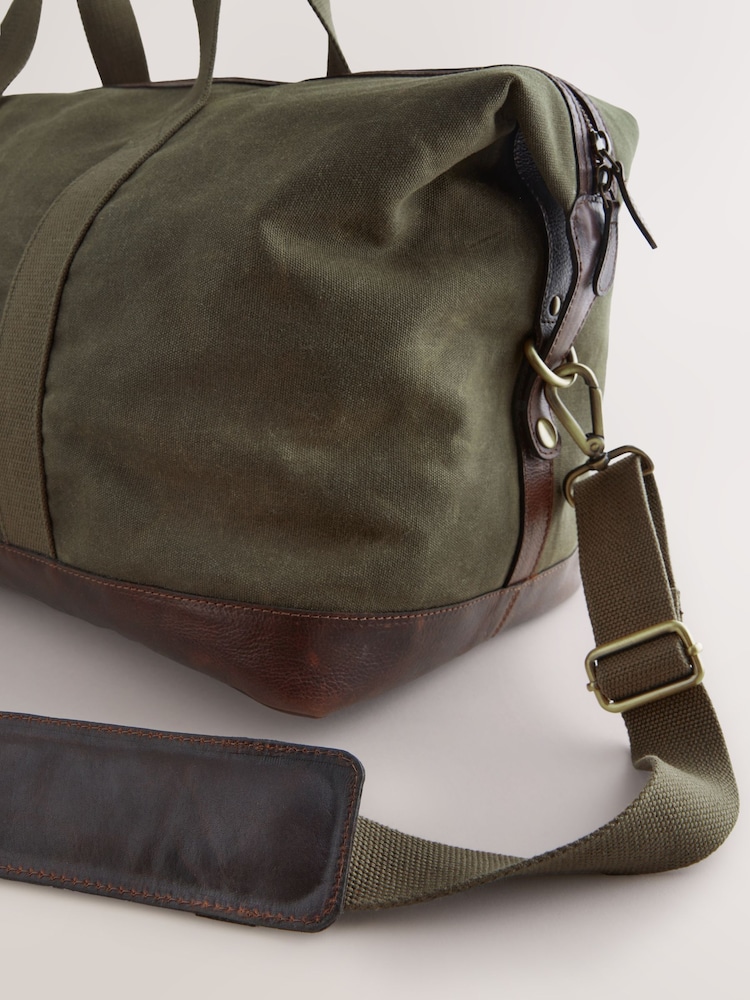 Green Wax Cotton Holdall - Image 6 of 6
