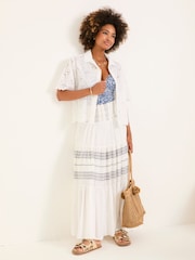 FatFace Roxi Ivory Beachwear Stripe Skirt - Image 3 of 7