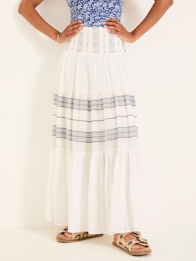 FatFace Roxi Ivory Beachwear Stripe Skirt - Image 5 of 7