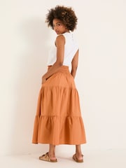 FatFace Ricky Golden Tan Midi Skirt - Image 2 of 5
