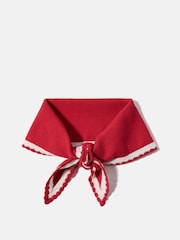 Mint Velvet Red Scallop Edge Knit Scarf - Image 1 of 3