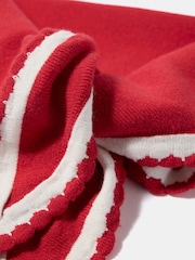 Mint Velvet Red Scallop Edge Knit Scarf - Image 2 of 3