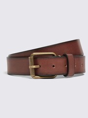 MOSS Brown Chocolate Leather Jeans Belt - Image 1 of 2