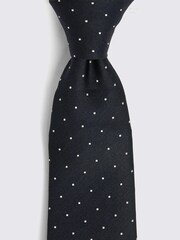 MOSS Navy Blue Silk & Wool Pindot Tie - Image 2 of 2