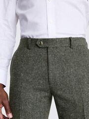 MOSS Khaki Green Slim Fit Tweed Trousers - Image 3 of 3