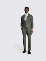 MOSS Khaki Green Slim Fit Tweed Jacket - Image 2 of 6