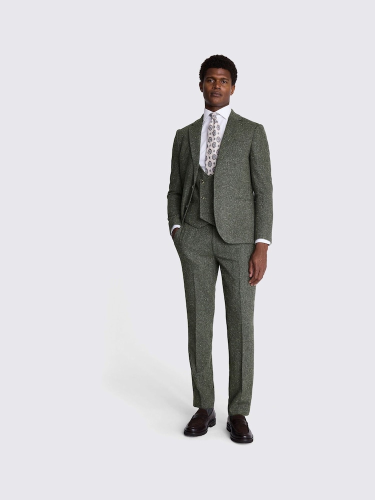 MOSS Khaki Green Slim Fit Tweed Jacket - Image 2 of 6