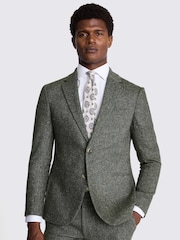 MOSS Khaki Green Slim Fit Tweed Jacket - Image 3 of 6