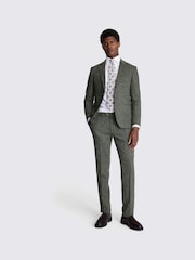 MOSS Khaki Green Slim Fit Tweed Jacket - Image 4 of 6
