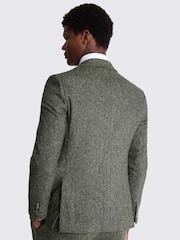 MOSS Khaki Green Slim Fit Tweed Jacket - Image 6 of 6