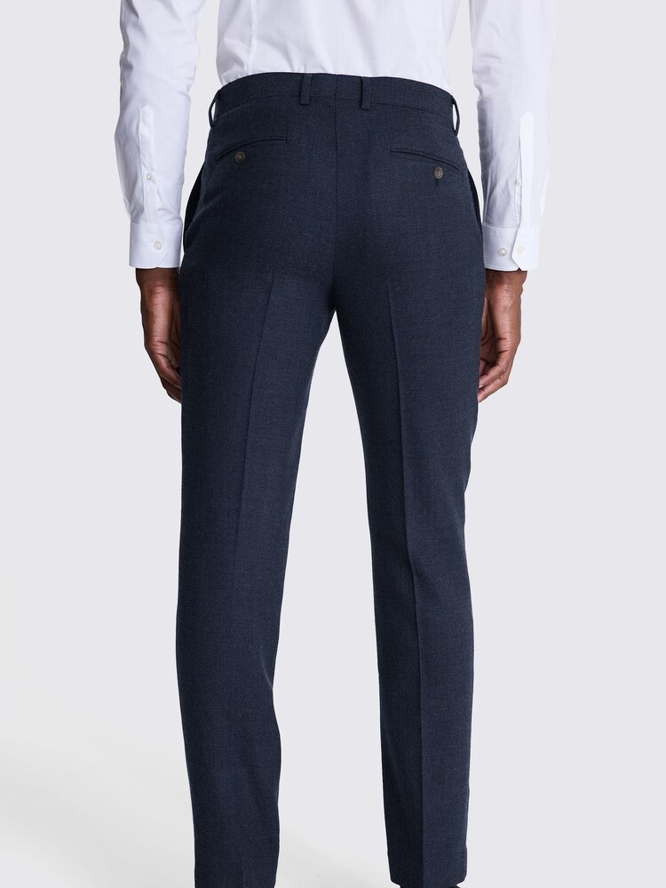 MOSS Blue Tailored Fit Twill Trousers - Image 3 of 3
