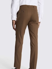 MOSS Brown Slim Fit Copper Flannel Trousers - Image 2 of 3