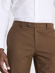 MOSS Brown Slim Fit Copper Flannel Trousers - Image 3 of 3