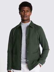 MOSS Khaki Green Moleskin Chore 100% Cotton Overshirt - Image 1 of 4