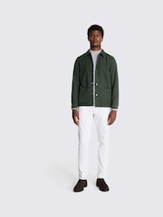 MOSS Khaki Green Moleskin Chore 100% Cotton Overshirt - Image 2 of 4