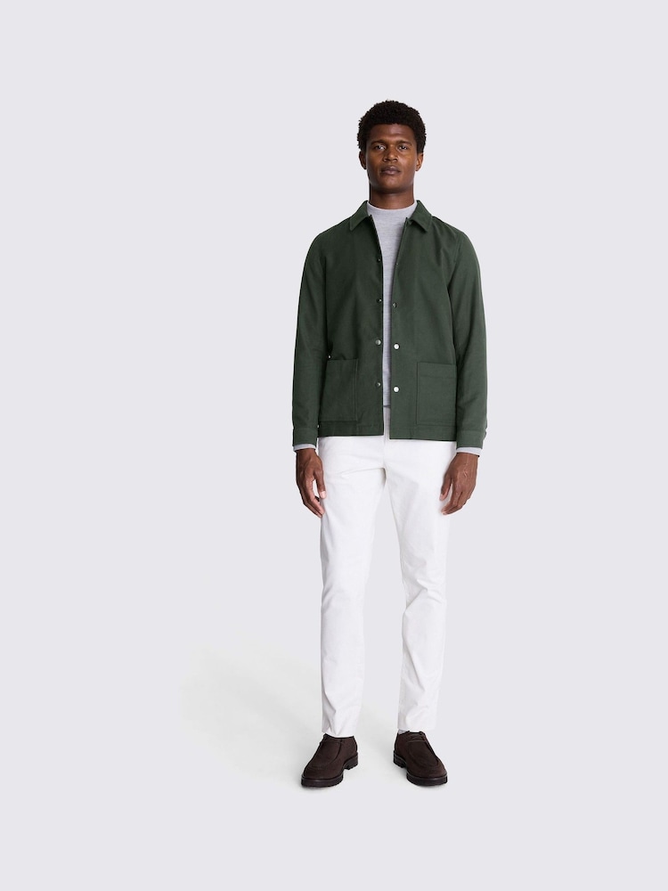 MOSS Khaki Green Moleskin Chore 100% Cotton Overshirt - Image 2 of 4