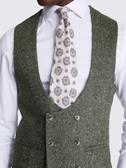 MOSS Khaki Green Slim Fit Tweed Waistcoat - Image 3 of 3