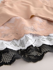 Black / White / Praline Nude Brazilian No VPL Lace Back Briefs 5 Pack - Image 11 of 12