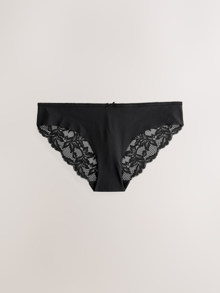Schwarz/Weiß/Praline, Nude - Nahtlose Slips mit Spitzenrückseite im 5er-Pack - Image 8 of 8