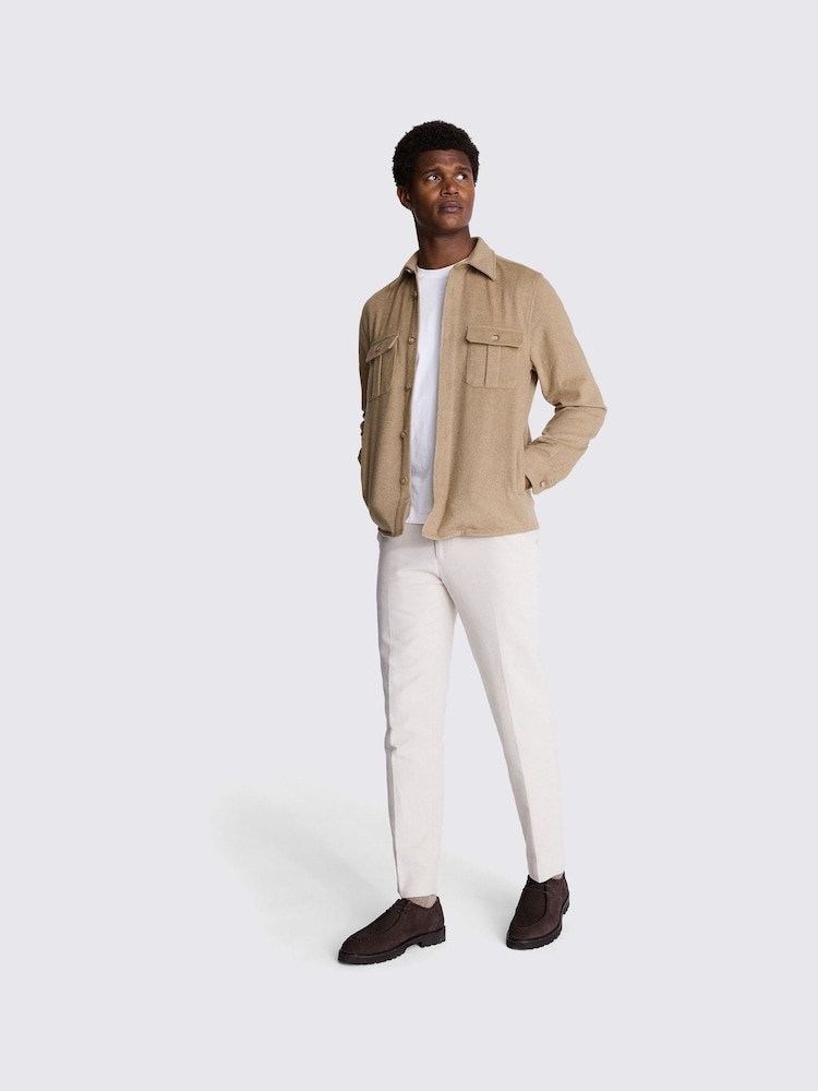 MOSS Natural Flannel Safari Overshirt - Image 3 of 4