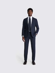 MOSS Blue Tailored Fit Twill Jacket - Image 1 of 5