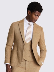 MOSS Yellow Slim Fit Tweed Jacket - Image 1 of 6