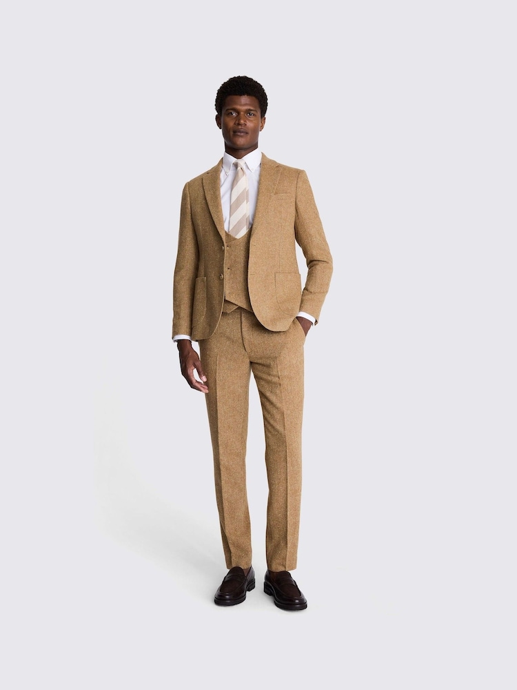 MOSS Yellow Slim Fit Tweed Jacket - Image 2 of 6