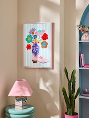 Eleanor Bowmer Pink Floral Cowgirl Boot Wall Art - Image 1 of 6
