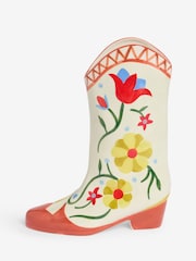 Eleanor Bowmer Cream/Red Cowgirl Boot Vase - Image 4 of 5