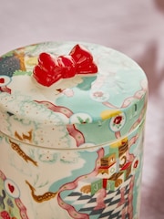 Cath Kidston Light Blue Christmas Scene Storage Jar - Image 3 of 4