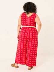 FatFace Aeran Red Jacquard Jumpsuit - Image 6 of 10