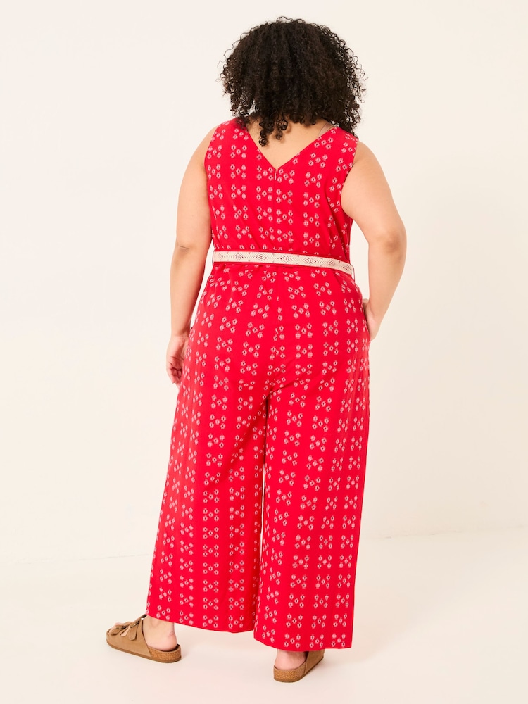 FatFace Aeran Red Jacquard Jumpsuit - Image 6 of 10