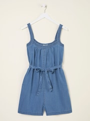 FatFace Annie Blue Denim Stripe Playsuit - Image 5 of 5