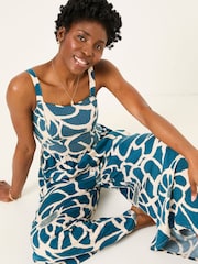 FatFace Ruby Teal Blue Shibori Jumpsuit - Image 4 of 6