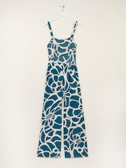 FatFace Ruby Teal Blue Shibori Jumpsuit - Image 6 of 6