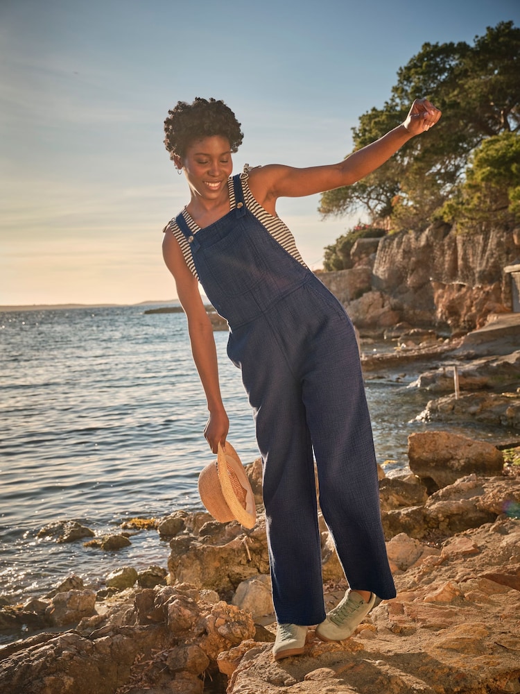 FatFace Navy Doubles Jumpsuit - Image 1 of 7
