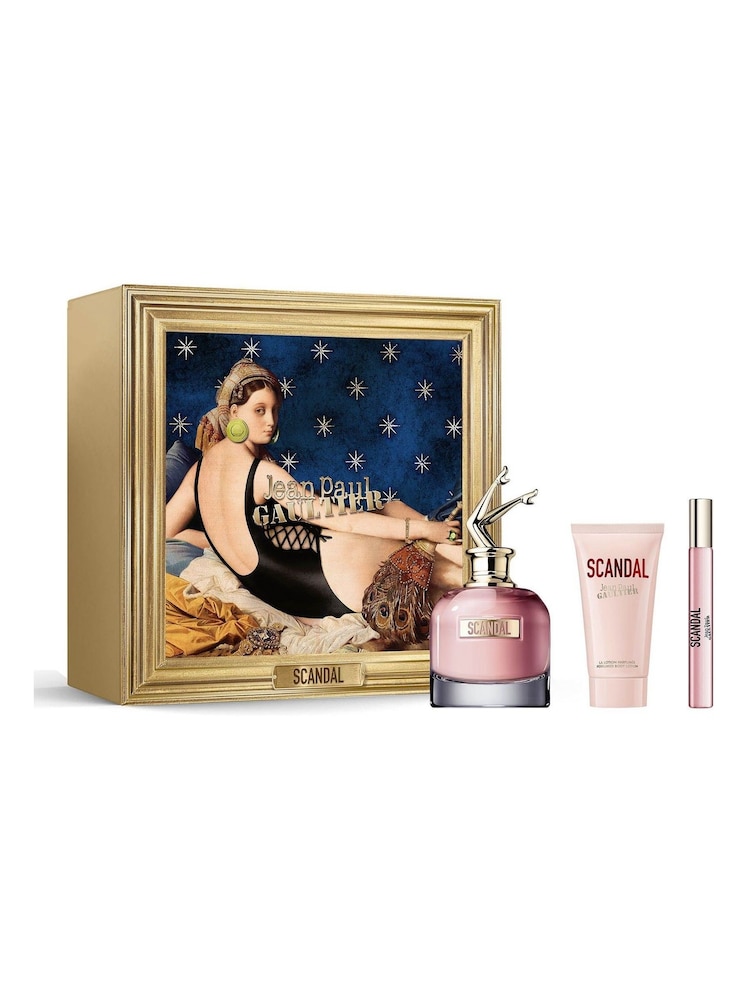 Jean Paul Gaultier Scandal Eau de Parfum 80ml, Perfumed Body Lotion 75ml & Travel Spray 10ml Gift Set - Image 1 of 3