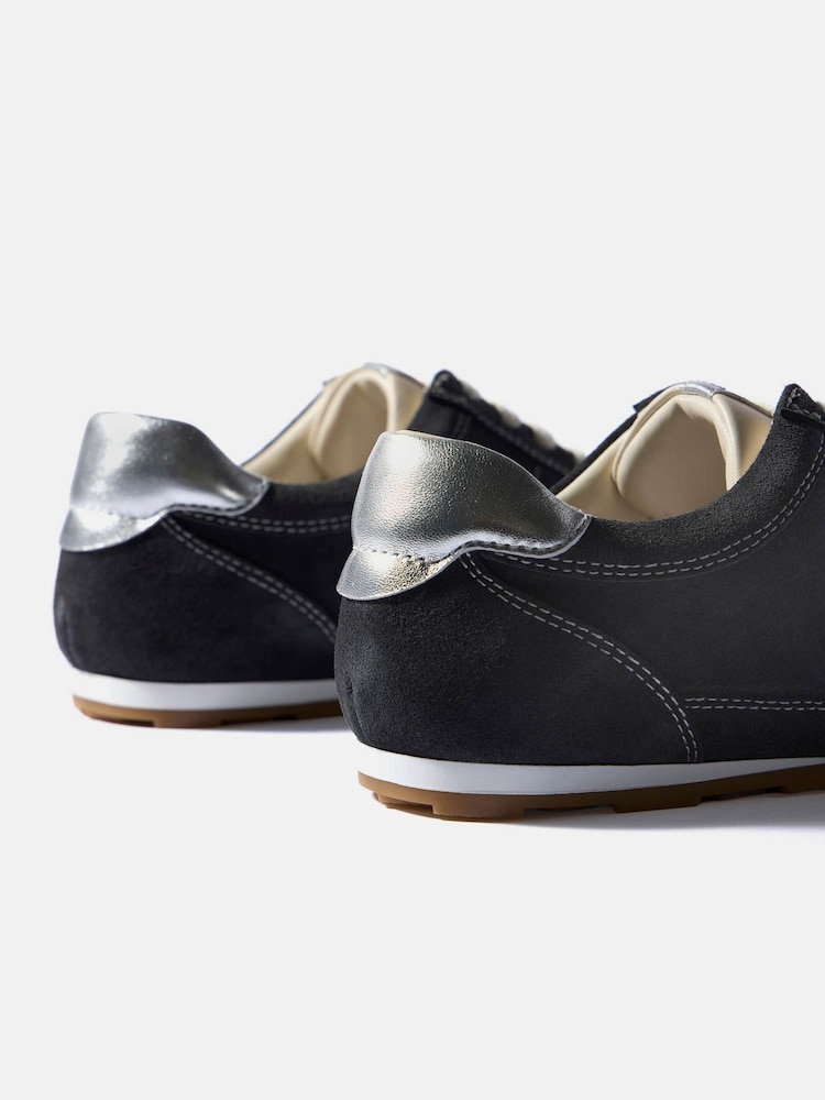 Mint Velvet Grey Vick Suede Trainers - Image 4 of 4