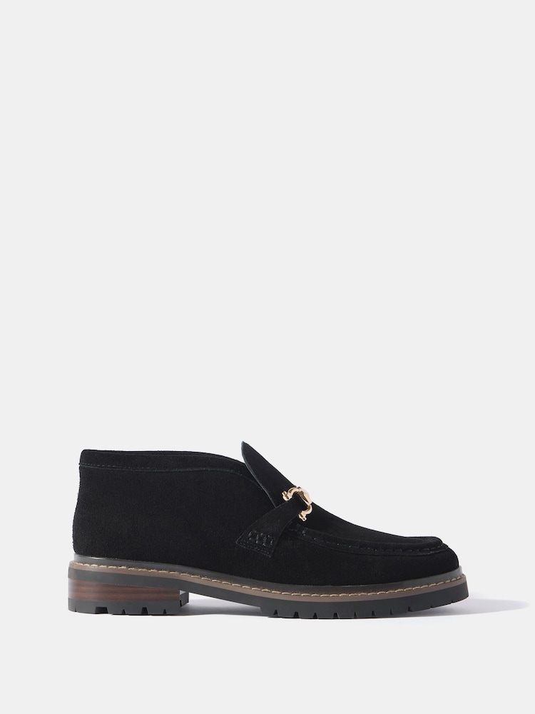 أسود - Mint Velvet Effie Suede Loafer Boots - Image 1 of 4 أسود - Mint Velvet Effie Suede Loafer Boots - Image 1 of 4