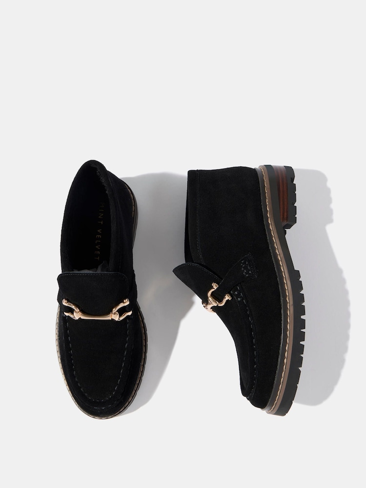 أسود - Mint Velvet Effie Suede Loafer Boots - Image 2 of 4 أسود - Mint Velvet Effie Suede Loafer Boots - Image 2 of 4
