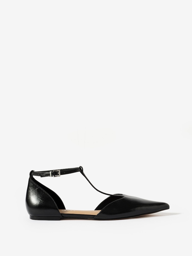 Mint Velvet Black Lila T-Bar Flats - Image 2 of 5 Mint Velvet Black Lila T-Bar Flats - Image 2 of 5