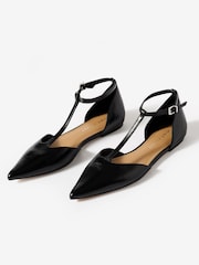 Mint Velvet Black Lila T-Bar Flats - Image 3 of 5