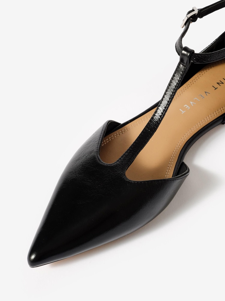 Mint Velvet Black Lila T-Bar Flats - Image 5 of 5 Mint Velvet Black Lila T-Bar Flats - Image 5 of 5
