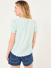 FatFace Aguste Mint Green Broderie Blouse - Image 2 of 11
