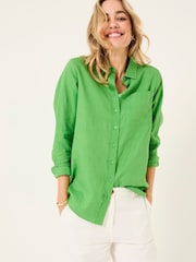 FatFace Green Olivia Linen Shirt - Image 1 of 5