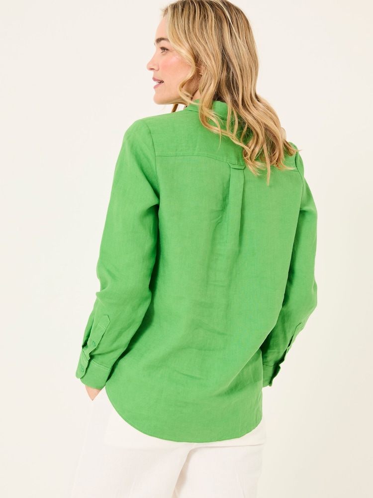 FatFace Green Olivia Linen Shirt - Image 2 of 5