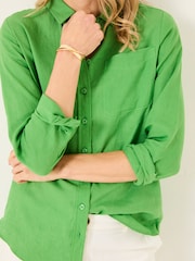 FatFace Green Olivia Linen Shirt - Image 4 of 5