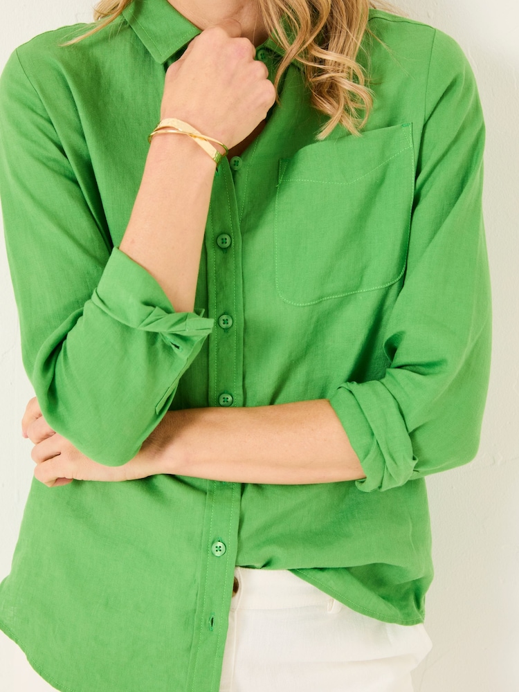 FatFace Green Olivia Linen Shirt - Image 4 of 5