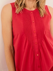 FatFace Lauren Rust Red Longline Top - Image 4 of 5